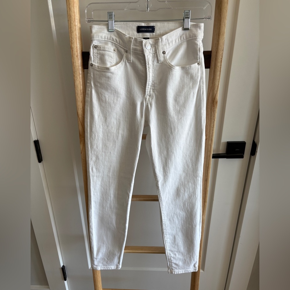 J. Crew Women's White Jeans (9” Toothpick High-Rise)